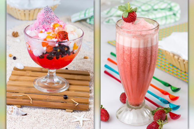 Jelly ice & Strawberry Juice